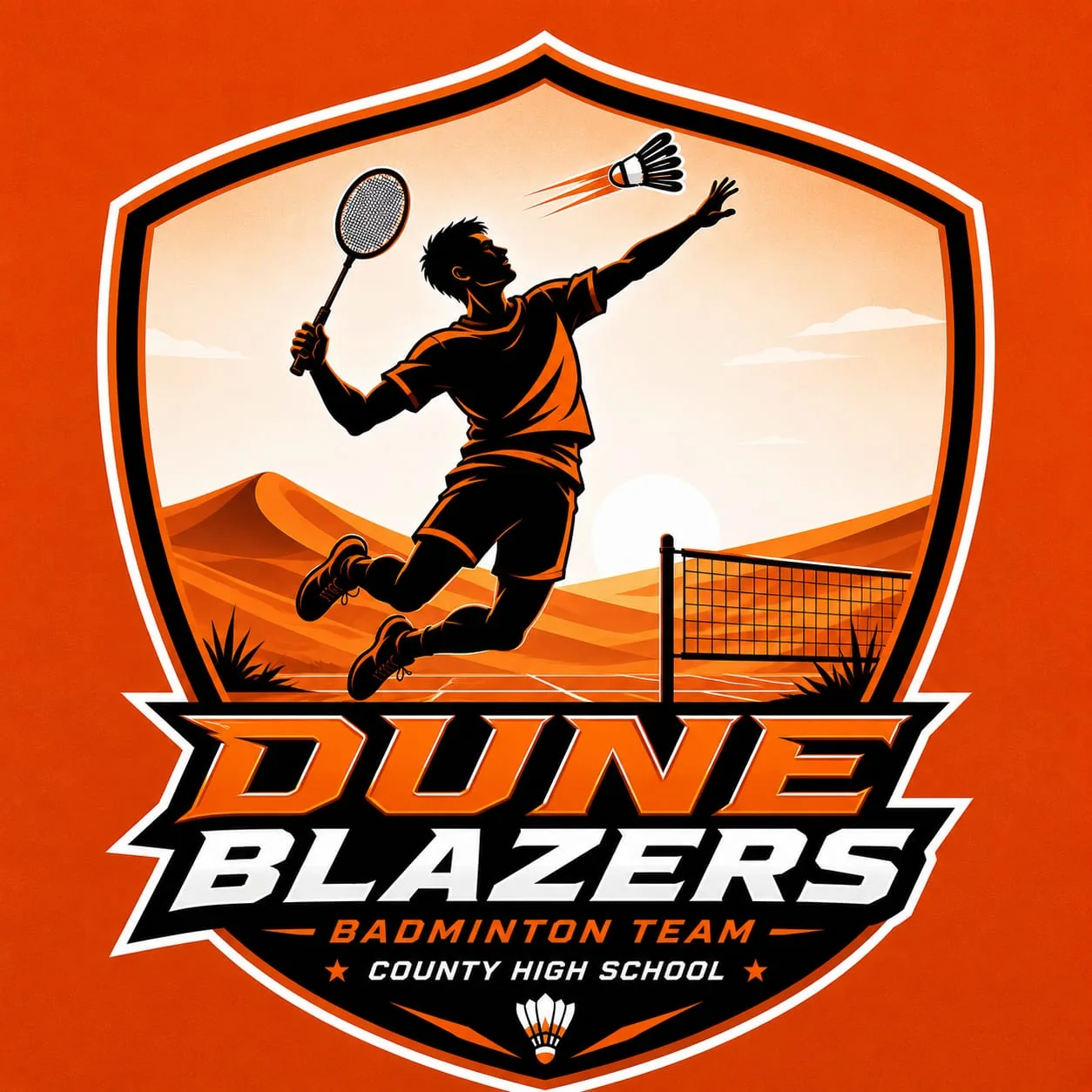 The Dune Blazers badminton team logo