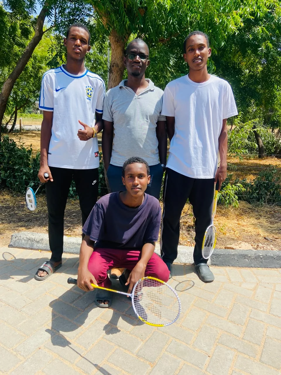 County High School Dune Blazers badminton team at the 2026 national games