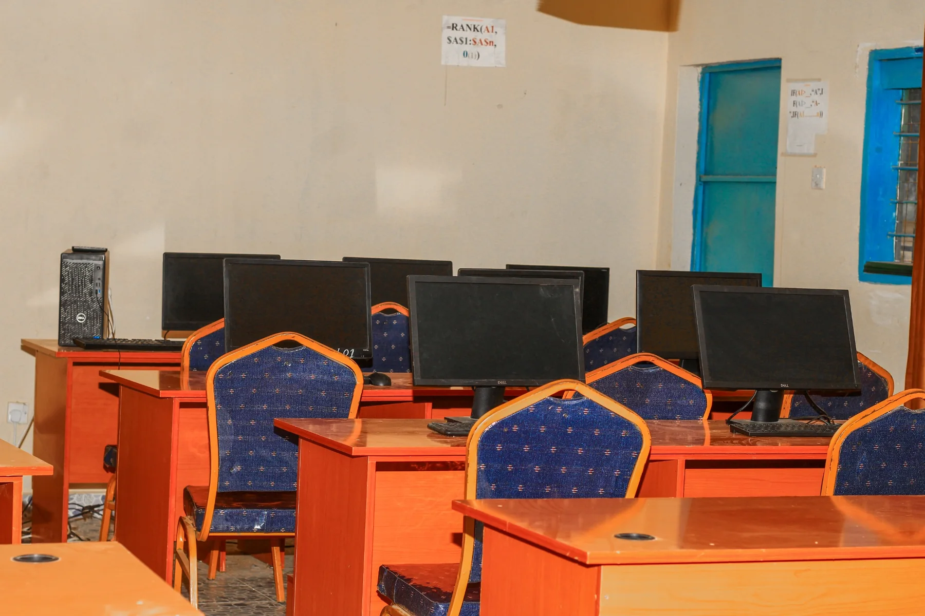 Computer stations in the ICT lab