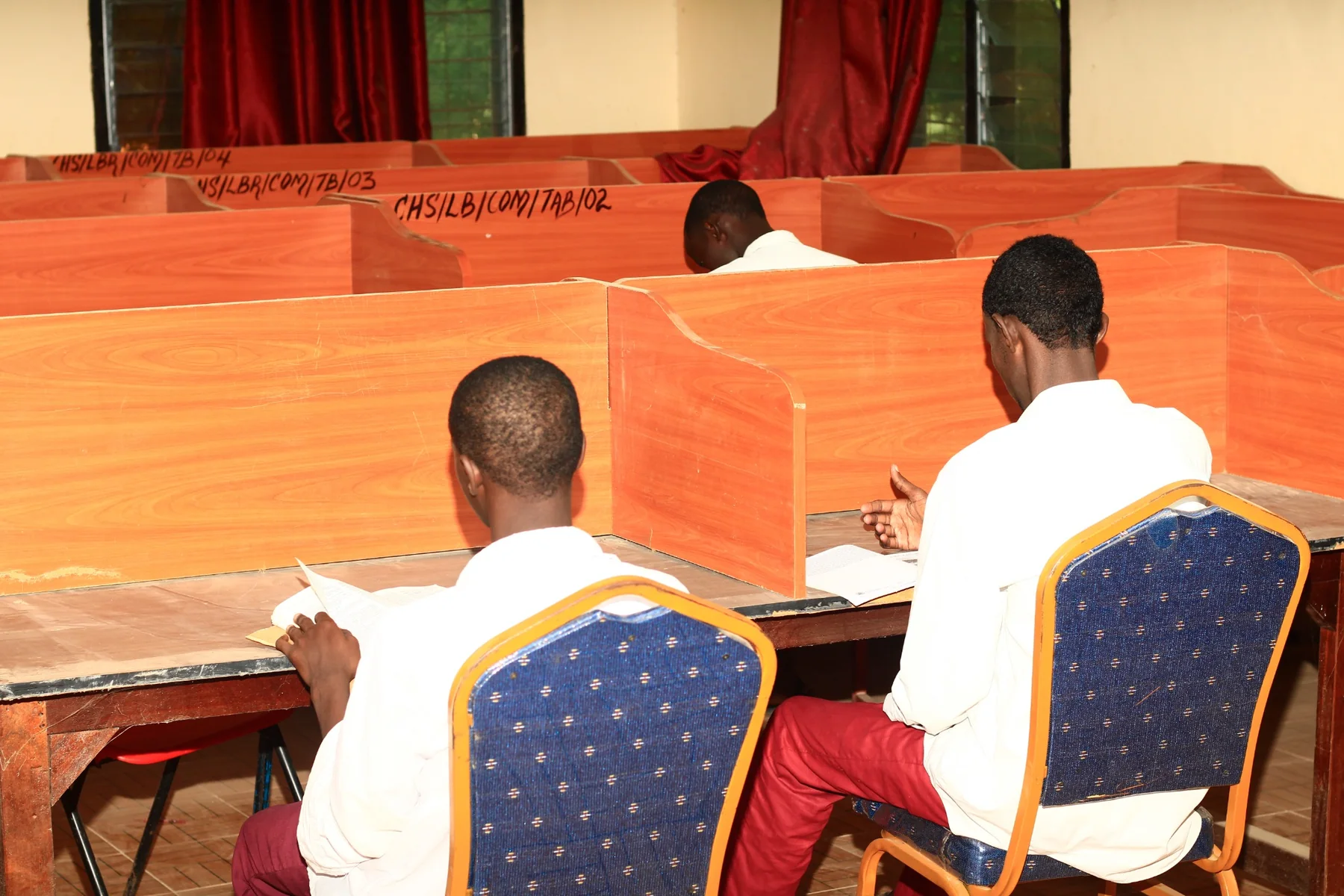 Students studying in the library